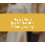 How I Find Joy in Nature Photography