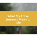 What My Travel Journals Mean to Me